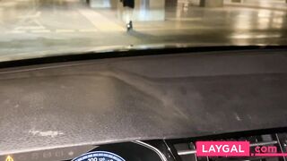 Cheating Girl's Public Car Park Orgasm with Driver