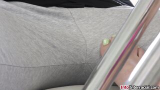 Sera Ryder gives black bf a footjob while hes on the phone