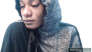 Ebony skinny very pretty teen shemale on webcam
