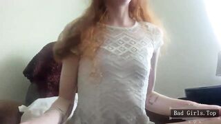 Redhead skinny babe closeup spanking and hard fisting