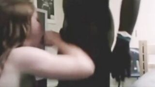 White Girl Sucks BBC on Webcam