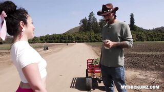 Tight Shorts Pixie Pays Farmer with Her Peach