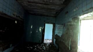 Exhibitionist Blonde Teen Walks Through Abandoned Buildings