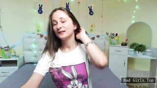Natural big tits pretty brunette webcam solo teen