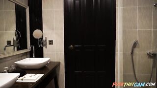 Big-tit Blonde Latina MILF Masturbates in a Fancy Hotel Room