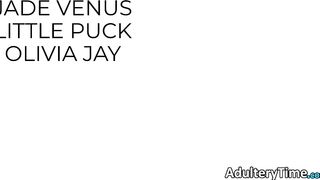 Trans Male Jade Venus Fucks His Female GFs Olivia Jay & Little Puck