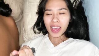 Asian Teen Sends Nudes and Masturbates Next to Boyfriend.