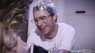 Busty alien Cherie Devile double anal fists and assfucks guy
