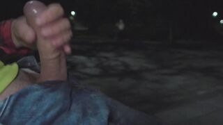 Redhead Teen Can't Resist Dick Flash in Night Park