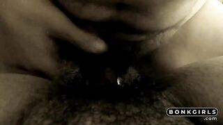 Bush Penetration Close-Up - Hairy Amateur Mature Girl POV