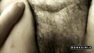 Bush Penetration Close-Up - Hairy Amateur Mature Girl POV