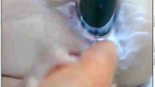 Webcam Girl Devours a Huge Dildo