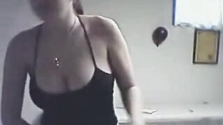 Big-Titted Webcam Striptease