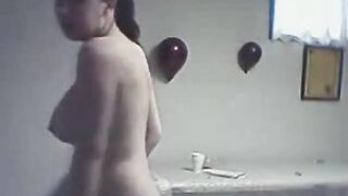 Big-Titted Webcam Striptease