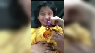 They picked up the little girl in the car and ate everything up.
