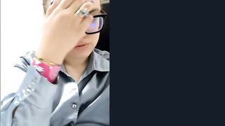 Very cute slim teen blonde office babe web teasing