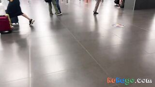 Big-Titted Blonde Amateur Takes Big Cock at the Airport