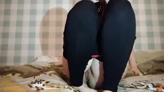 18yo Russian Teen's First Anal Solo on Webcam