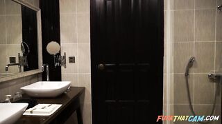 Big-tit Blonde Latina MILF Masturbates in a Fancy Hotel Room
