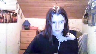 Very cute skinny brunette cam teen babe