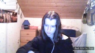 Very cute skinny brunette cam teen babe