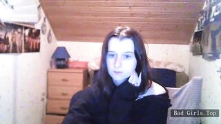 Very cute skinny brunette cam teen babe
