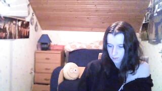 Pretty skinny brunette solo teen webcam teasing