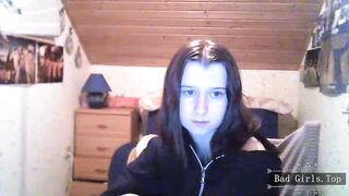 Pretty skinny brunette solo teen webcam teasing