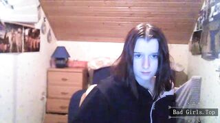 Pretty skinny brunette solo teen webcam teasing