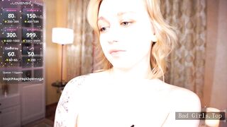 Petite blonde teen very pretty natural big boobs tease