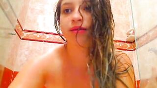 Big-Tit Lesbian Webcam Shower