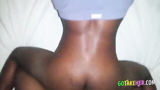 Black Beauty Squirts on a Big Cock