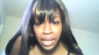 Black Girl Masturbates on Webcam with Sex Toy