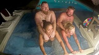 Hot Tub Foursome with Deliah Grace & Jazmine Cruz