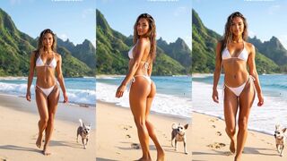 Stunning Transgirl Bikini Beach Walk