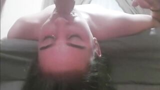 Upside-Down Throat Fucking: Hardcore Amateur Blowjob