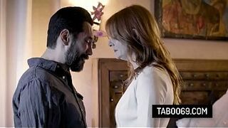 Redhead Stepdaughter Lacy Lennon Takes Care of Her Depressed Stepdad Big Cock