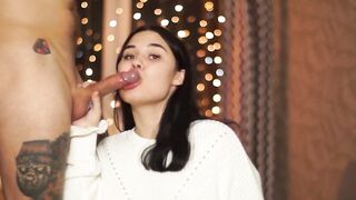 New Year's Eve Party with a Big-Titted Brunette Teen