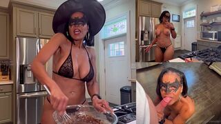 Sexyohgirl aka Raven Swallowz – OF Leak, Halloween Ebony Milf Blowjob