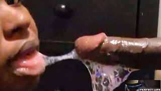 PERFECT LIPS|-made a sloppy mess slurping his dick it made him NUST! FAST!!!