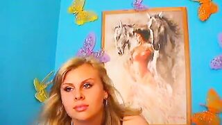 Curvy Blonde MILF's Webcam Striptease