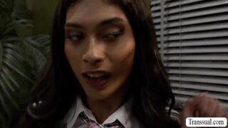 Shemale Schoolgirl Classroom Orgy