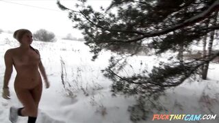 Blonde Russian Girl Naked in the Woods