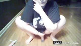 Tattooed BBW Rides Her Dildo to Orgasm