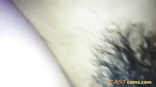 Hairy Asian Amateur Pussy Creaming on Dick