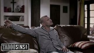 Stepdaughter April Aniston Breaks Her Stepfather's Golden Rules And Pays The Price With Her Pussy