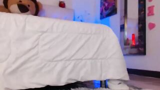 Blonde Amateur in Glasses Fingering on Webcam