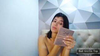 Pretty natural big tits skinny brunette cute web teen