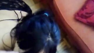 Deep-Throating Brunette Amateur's Blowjob Ends with a Facial