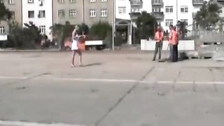 Old Man's Threesome Gift with a Young Blonde